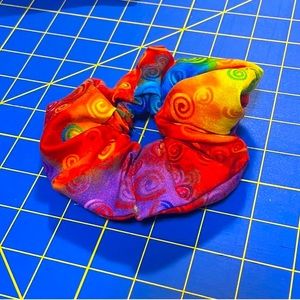 Rainbow swirl scrunchie